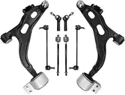 Front Lower Control Arms Suspension Tie Rod End Link 8pcs Compatible For Ford Five Hundred Freestyle Mercury Montego 2005-2007