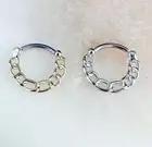 Gold or Silver Chain Clicker for Septum, Daith, Cartilage. 16G. 8mm.