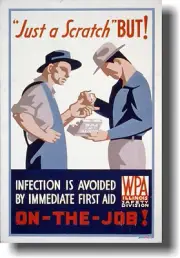 Just a Scratch - First Aid Vintage WPA Art Print Poster
