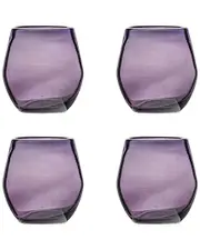 10 Strawberry Street Set of 4 Morado Mexican Stemless Wine Glasses