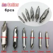 6PCS Center Drill HSS Mill Countersink Kit Set Lathe Bit Combined Tool Tackle
