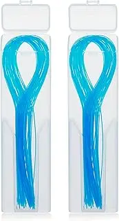 WLLHYF Dental Floss Threader, Biodegradable Threader Multifunctional Nylon Loop Design for Your Teeth Deep Clean Floss for Braces Bridges & Implants 100 Count (2 Pack) Blue