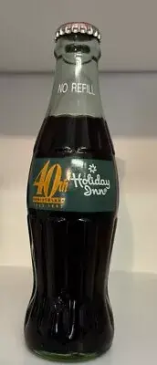 Holiday Inn 40th Anniversary Coca-Cola Full Bottle Coke No Box