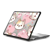 MacBook Pro 13-inch (M1 / M2 / Intel) Impact Case Cute Calico Cat with Fluffy Paw & Heart - Kawaii Kittens with Pink Hearts