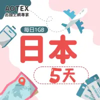 在飛比找momo購物網優惠-【AOTEX】5天日本上網卡每日1GB高速4G網速(手機SI
