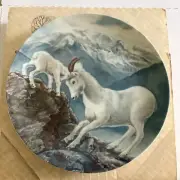 VINTAGE KNOWLES "A GENTLE PERSUASION" GOATS 8 1/2" WIDE PLATE IN ORIGINAL BOX