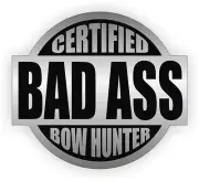 3pcs - Certified Bad Ass Bow Hunter Hard Hat Decals Helmet Stickers Arrow Cross