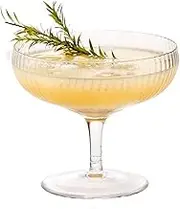 Champagne Glass with Ribbed Body, 1 Pcs Wide Mouthed Champagne Tower Glass, Capacity 6.76 oz for Restaurants and Bars