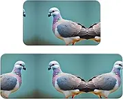 Cartoon Pigeon 4 Print Kitchen Floor Mat 2 Sets Non-Slip Rugs for Kitchen Laundry Office and Home Decor