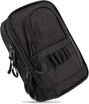 Golf Valuables Pouch & Golfs ball bag organizer with 3 Zippered Pockets,Golf Accessories for Men,Portable Multi Layer Golfs Storage Bags,Carabiner Clip – Store 12-15 Balls,Male and Female Player Gifts