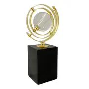 By Dezign - Orb on Black Marble Base - Statues & Sculptures