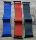 Set 3 Patterned Elasticated Watch Straps for Apple 1/2/3 38mm Blue Red Grey