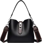 [Generic] Bucket Bag | Leather Trendy Bucket Bag for Women,Vintage Fashion Shoulder Handbags Leather Large Capacity Tote Wallets for Ladies Girls Wife