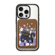 Snappy MagSafe Wallet Snappy™ BioVeg Wallet MagSafe Compatible Cat in Flowers by Purringcatco