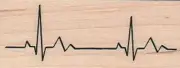 Mounted Rubber Stamp, Pulse Rate, Heart Beat, Heart Monitor, EKG Strip, Heart