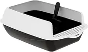 Whtkoph SEMI CLASted Sand Stell Anti High Gatitas Splashes High Side Tray for Pet Tray, Black