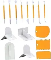 Alipis 15Pcs Cake Fondant Tools Set Scrappers Smoothers Carving Pens for Baking Easy to Clean Lightweight Odourless for Cake Decorating and Icing