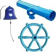 EHJRE Kids Pirate Ship Wheel Playground Set with Bell Attachment, Style F