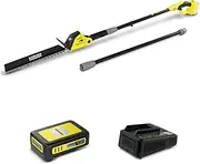 Kärcher Pole Hedge Trimmer PHG 18-45 18V Battery Platform, Features Real Time Led Display. Contains Extension Pole, Adjustable Cutting Hedge and Saw Function, 2.5ah Battery & Charger Included