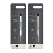 2 x BLACK Parker Ballpoint Pen Refills Medium 1.0mm 1950369