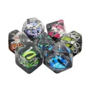 Old School Dice Dice Poly Set Dragon Eye - Spectral (7) New