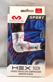 NEW McDavid Arm HEX Tech Padded Shooter Sleeve White L / XL FREE SHIPPING