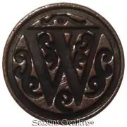 Elegant Initial "W" Wax Seal Stamp head - 3/4" diameter