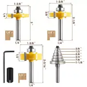 1/4 Inch Shank Rabbet Router Bit Set Wood Rabbeting Router Bit with 6·~