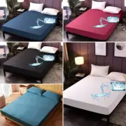 Solid Color Waterproof Fitted Sheet Single/Double/Queen/King Mattress Protectors