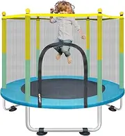 Trampoline for Kids 55", 4.6FT Toddler Trampoline with Enclosure Net U-Shape Stable Legs Indoor & Outdoor Small Trampoline Round Jumping Mat Leisure Playground Gifts for Baby Kids Toddler