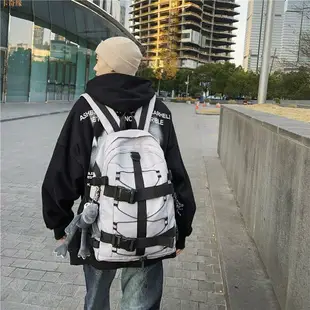 背包男旅游嘻哈潮牌機能戶外書包男大容量滑板書包耐用旅行雙肩包