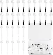SUTOKAKA Replacement Nail Polish Brush Kit for Dip Powder Base Coat 20Pcs Disposable Flat Nail Polish Liquid Brushes with 10Pcs Soft Bristles Pointed Gel Brushes for DIY Nail Art Clean Up