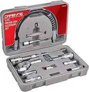 Grease Gun Accessory Set, 12 Piece | All-in-One Set: Couplers, Nozzles, Adapters and Flex Hose with Durable Storage Case • from a Family-Run Tool Company Based in The U.S.A.