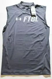 NWT Under Armour Football Compression Shirt Dark Gray Mens Size L *Sample*