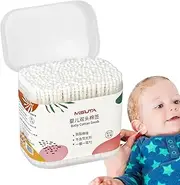 Cotton Buds for Baby, Soft Double Tipped Baby Safe Tips with Storage Box, Portable Beauty Tool for Ear Nose Clean, Wood Sticks
