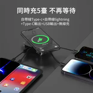 【AIVK】10000mAh行動電源 20WPD\QC快充 五合一 多功能magsafe磁吸\無線充\自帶線(迷你便攜)