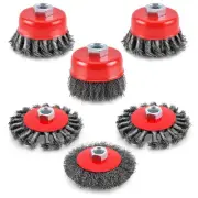 Wire Brush for Grinder, 4 Inch/3 Inch Wire Wheel Brush Set, Angle Grinder Wir...