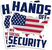 Hands Off My Social Security Magnet - Patriotic USA Map - American Flag Design Fridge - Political Statement Decor - Durable Material for Car Truck Toolbox Any Metal Surface - EPLM0024-FBA