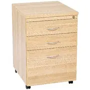 Velocity 3 Drawer Pedestal Oak