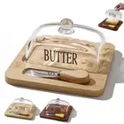 with Bamboo Tray Nordic Style Butter Case Reusable Cheese Container Countertop