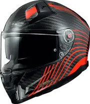LS2 FF811 Vector II Carbon Flux, full face helmet , color: Red/Black , size: XS