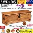 Solid Wood Storage Chest Home Bedroom Organiser Trunk Bedding Toy Blanket Box AU