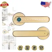 Biometric Smart Lock with Touchscreen & Bluetooth - Modern Polished Brass Finish