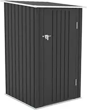 OGL Garden Storage Shed Backyard Outdoor Tool Lockable Bike Garage Utility House Pet Dog Cat Shelter Plastic Galvanised Steel Tilted Roof 104x99x160cm
