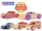 Automoblox Wooden Mix-and-Match Vehicles Mini Rescue Scorch Chaos- 5 Pcs Bundle