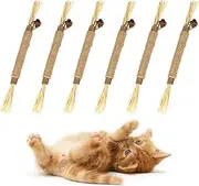 6 Pack Natural Silvervine Chew Sticks for Cats, Catnip Toys for Indoor Cats, Kitten Teeth Cleaning