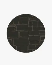185' Round | Machine Washable Runner Rug | Kid & Pet Friendly | Indoor Rug | Alsace Soft Black Rug by Nina Takesh | Ruggable