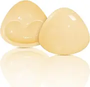 [Azlafu] Double Sided Adhesive Bra Pads Instant Lift Cups Reusable Breast Pads for Bikini Swimsuit Gown Dresses Sports Strapless Backless Bra Push Up Boob for Women, Medium, Brown