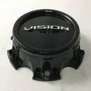Vision 421 Cannibal 6 lug Wheel Center Hub Cap Gloss Black C421GB-6V 5.25"