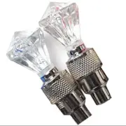 LED Diamond Gem Light 2X Green Tire Wheels Valve Stem Caps Car Truck Bike Moto